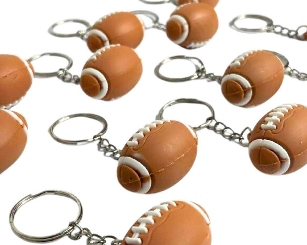 RUBBER AMERICAN FOOTBALL  KEYCHAIN – SET of  12