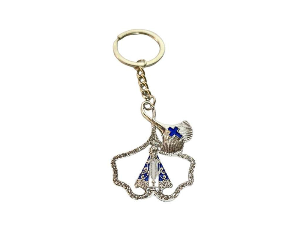 SILVER KEYCHAIN SHELL O.LADY APPARITIONS  – Set of  12