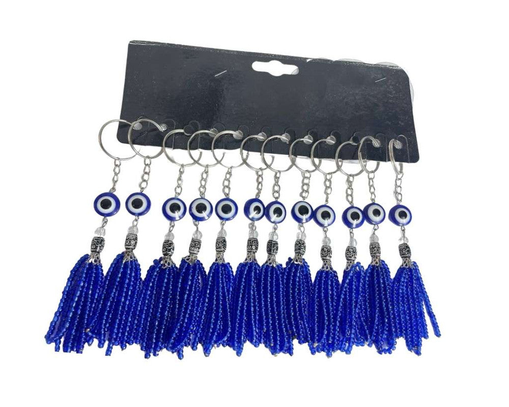 BLUE  KEYCHAIN GREEK EYE  – Set of  12