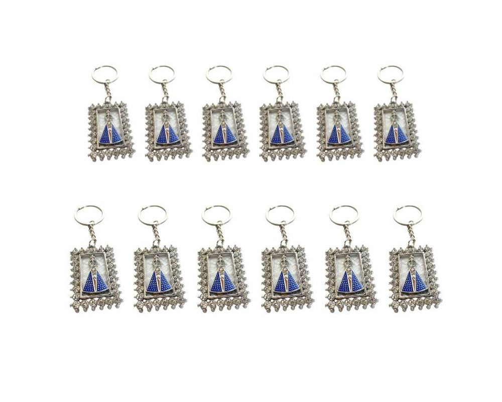 SIVER KEYCHAIN RECTANGULE O. LADY APPARITIONS –Set of  12