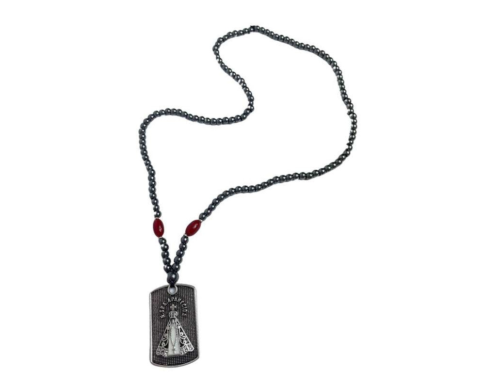 NECKLACE HEMATITE OUR LADY APARECIDA PENDANT – 12