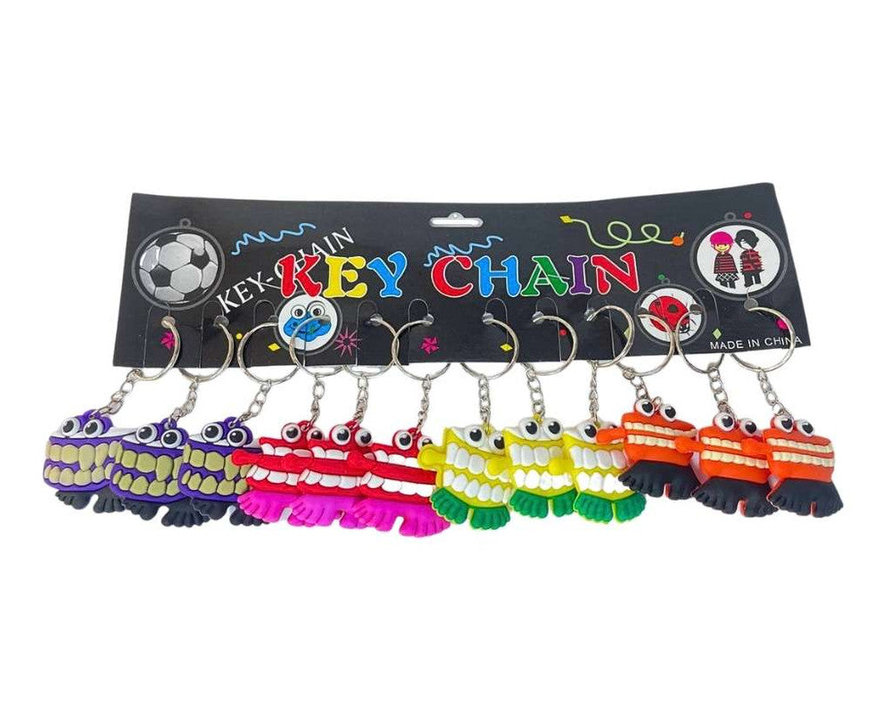 RUBBER COLORFUL SMILES  KEYCHAIN - Set Of 12